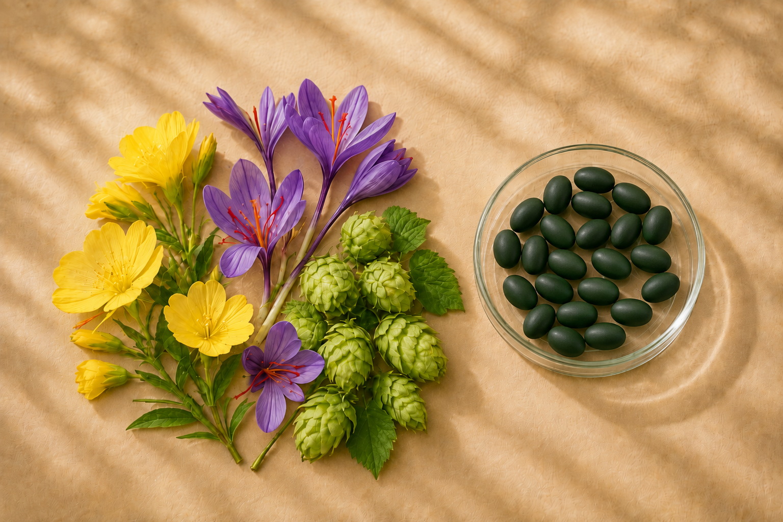Ménopause : un essai clinique valide les effets d'une association houblon, safran, onagre, tryptophane